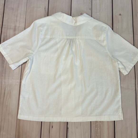 Marine Layer Shirt Button Down Short Sleeve Womans Hemp Blend Casual Small Relax - Picture 3 of 10